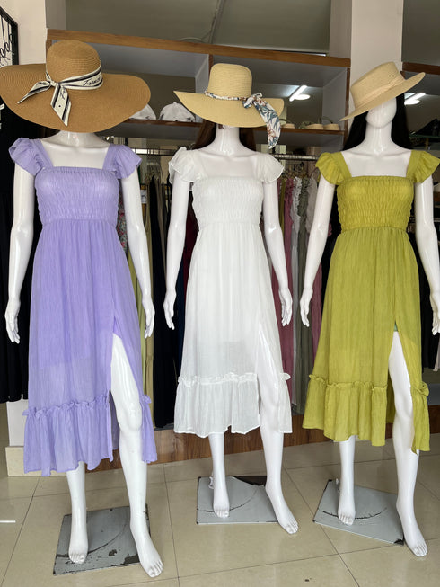Summer Square Neck Sleeveless Long Dresses